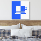 Ashton Blue en White Cup Canvas Afdruk (Insitu (Slaapkamer))