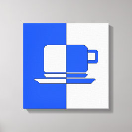 Ashton Blue en White Cup Canvas Afdruk