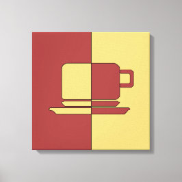Ashton Burgundy and Gold Cup Canvas Afdruk