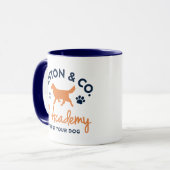 Ashton & Co. K9 Academy 11 oz. 2c. Donkerblauw log Mok (Voorkant links)