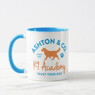 Ashton & Co. K9 Academy 11 oz. 2c. Lichtblauw logo Mok