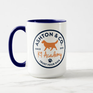 Ashton & Co. K9 Academy 15 oz. 2c. Navy Circle Mok