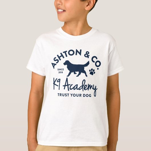 Ashton & Co. K9 Academy 1c Logo Kids' T-shirt (Voorkant)