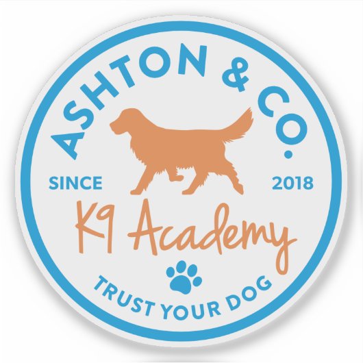 Ashton & Co. K9 Academy 2c Logo Light Sticker (Voorkant)