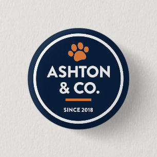 Ashton & Co. K9 Academy 2c Paw Dark Ronde Button 3,2 Cm