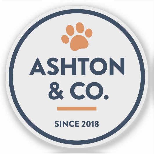 Ashton & Co. K9 Academy 2c Paw Dark Sticker (Voorkant)