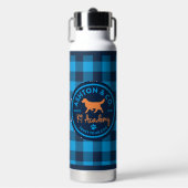 Ashton & Co. K9 Academy Blue Plaid Water Bottle Waterfles (Voorkant)