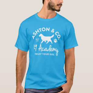 Ashton & Co. K9 Academy Eénkleurig Wit Logo T-shirt
