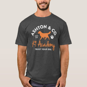 Ashton & Co. K9 Academy tweekleur logo zwart T-shirt