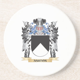 Ashton Coat of Arms - Familie Crest Zandsteen Onderzetter