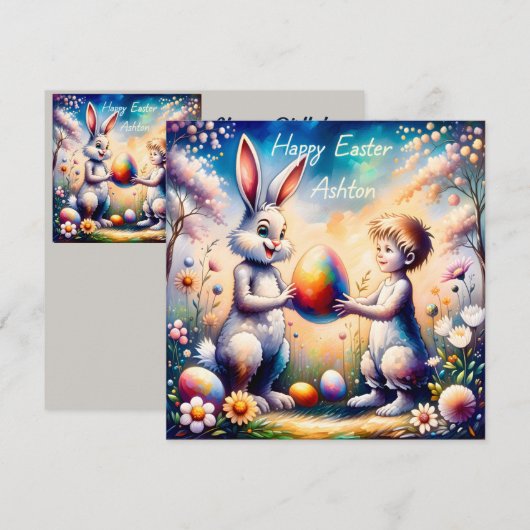 ASHTON ~ Gelukkig Pasen ~ Paashaas ~ (Voorkant / Achterkant)