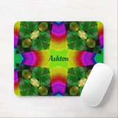 ASHTON ~ Helder fluoro patroon gepersonaliseerd Muismat (Met muis)