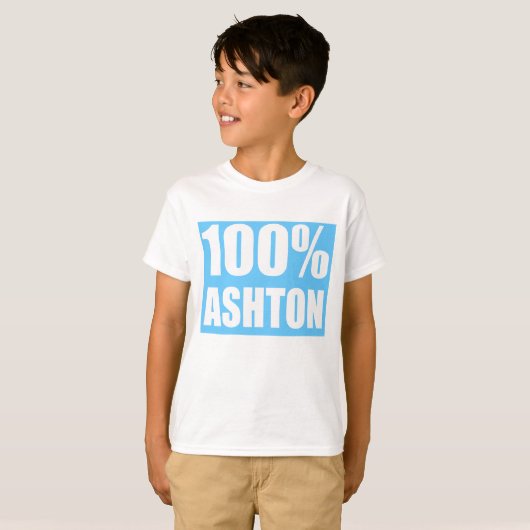 Ashton naam 100 procent t-shirt (Voorkant volledig)