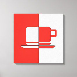 Ashton Red en White Cup Canvas Afdrukken