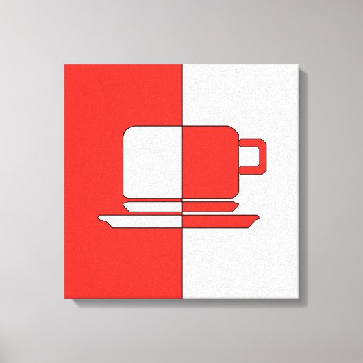 Ashton Red en White Cup Canvas Afdrukken (Voorkant)