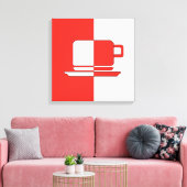 Ashton Red en White Cup Canvas Afdrukken (Insitu (Woonkamer))