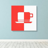 Ashton Red en White Cup Canvas Afdrukken (Insitu (Houten vloer))
