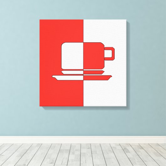 Ashton Red en White Cup Canvas Afdrukken (Insitu (Houten vloer))