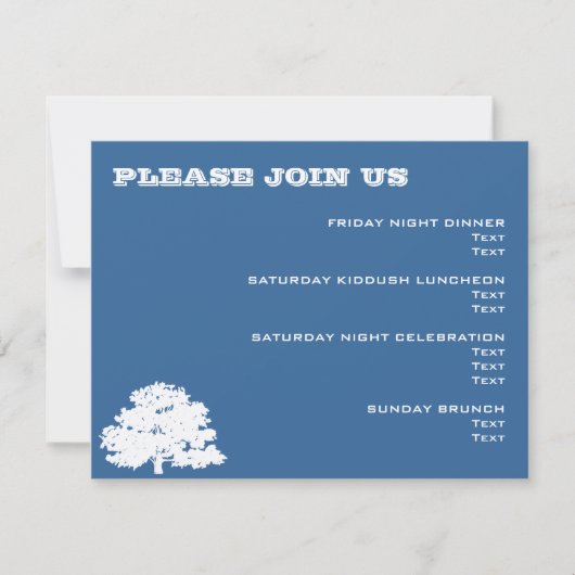 Ashton Tree Bar Mitzvah Wedding Event Card Kaart (Voorkant)