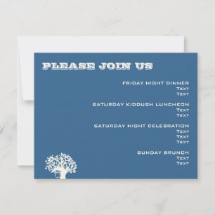 Ashton Tree Bar Mitzvah Wedding Event Card Kaart