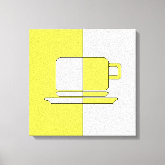 Ashton Yellow and White Cup Canvas Print (Voorkant)