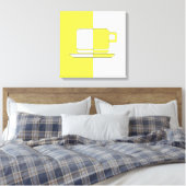 Ashton Yellow and White Cup Canvas Print (Insitu (Slaapkamer))