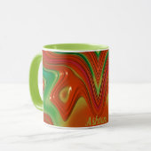 ASHTON ~ Zany 3D ~ Green Red Yellow Kerstmis Mok (Voorkant links)