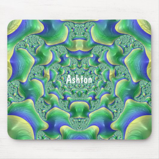ASHTON ~ Zany Green, Yellow and Blue Muismat (Voorkant)