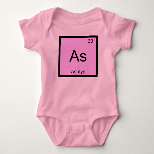 Ashtyn Naam Chemie Element Periodiek Systeem Romper (Voorkant)