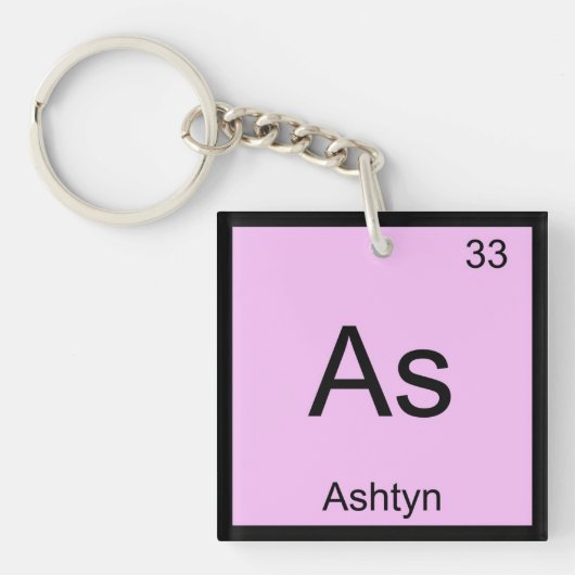 Ashtyn Name Chemistry Element Periodic Table Sleutelhanger (voorkant)