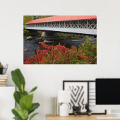 Ashuelot Covered bridge van 159 meter hoogte Poster (Thuiskantoor)