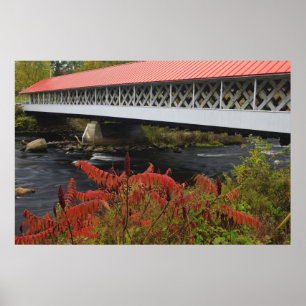Ashuelot Covered bridge van 159 meter hoogte Poster
