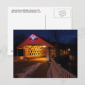 Ashuelot Covered Bridge Winchester NH bij nacht Briefkaart (Voorkant / Achterkant)
