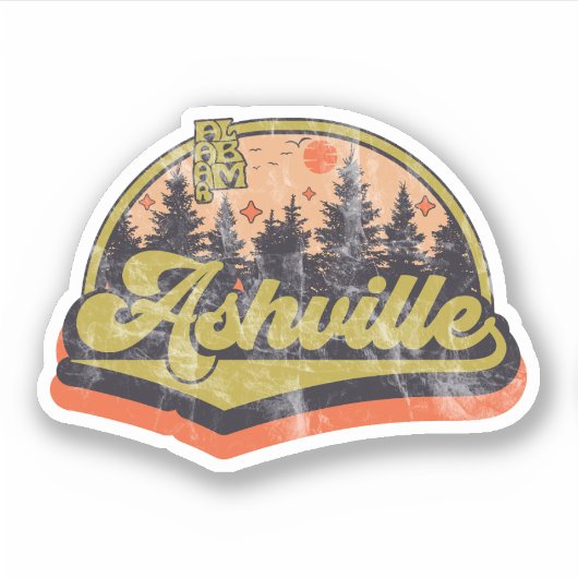 Ashville, Alabama Sticker (Voorkant)