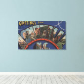 Ashville, North Carolina - Large Letter Scenes 2 Canvas Afdruk (Insitu (Houten vloer))