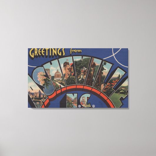 Ashville, North Carolina - Large Letter Scenes 2 Canvas Afdruk (Voorkant)