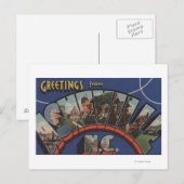 Ashville, North Carolina - Scenes met grote letter Briefkaart (Voorkant / Achterkant)