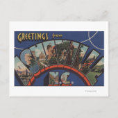 Ashville, North Carolina - Scenes met grote letter Briefkaart (Voorkant)