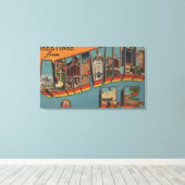 Ashville, North Carolina - Scenes met grote letter Canvas Afdruk (Insitu (Houten vloer))