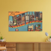 Ashville, North Carolina - Scenes met grote letter Canvas Afdruk (Insitu (Woonkamer))