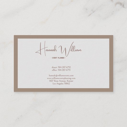 Ashwood Modern Elegant Minimalist Visitekaartje (Achterkant)