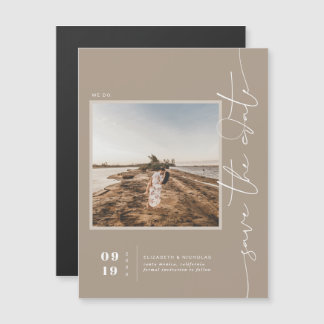 Ashwood | Modern Minimal Save the Date Foto Magnetische Uitnodiging