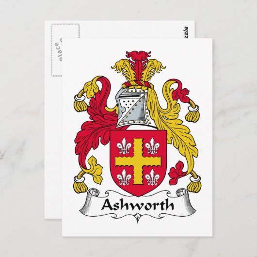 Ashworth Family Crest Briefkaart (Voorkant / Achterkant)