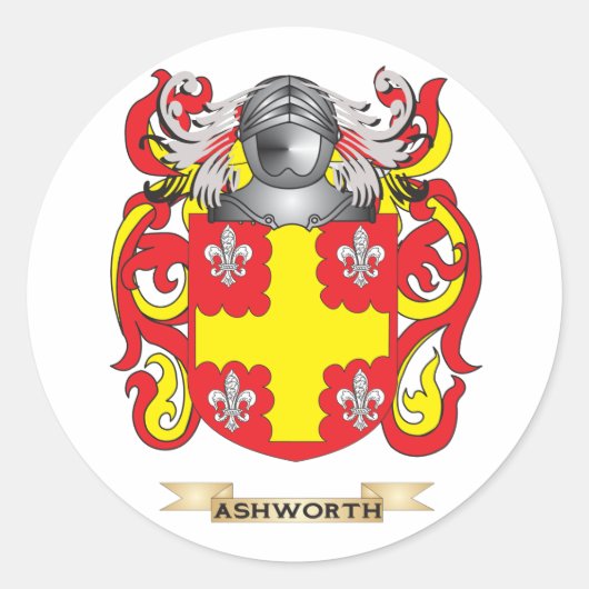 Ashworth wapenschild (Family Crest) Ronde Sticker (Voorkant)