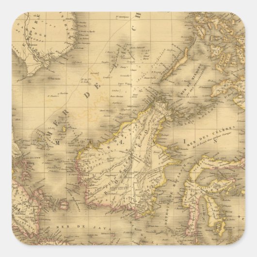 Asia 13 vierkante sticker (Voorkant)