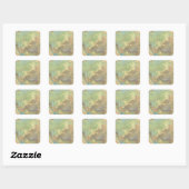 Asia 18 vierkante sticker (Vel)