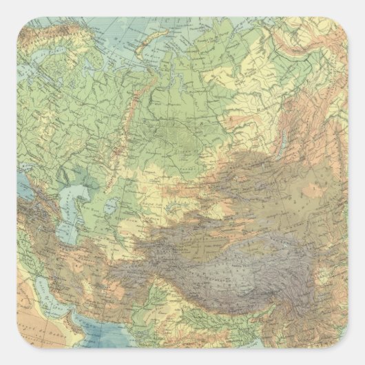 Asia 18 vierkante sticker (Voorkant)