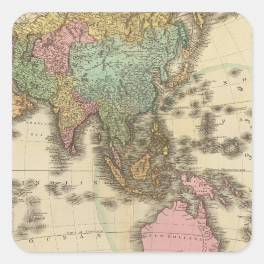 Asia 39 vierkante sticker (Voorkant)