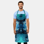 ASIA ~ ABSTRACT FRACTAL Blue Aqua White ~ Schort (Gedragen)