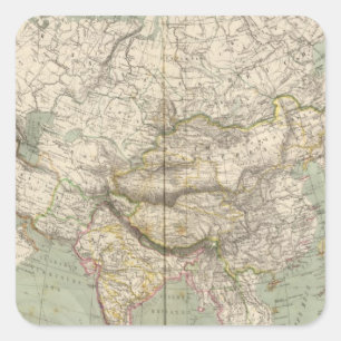 Asia Atlas-kaart met politieke verdeeldheid Vierkante Sticker